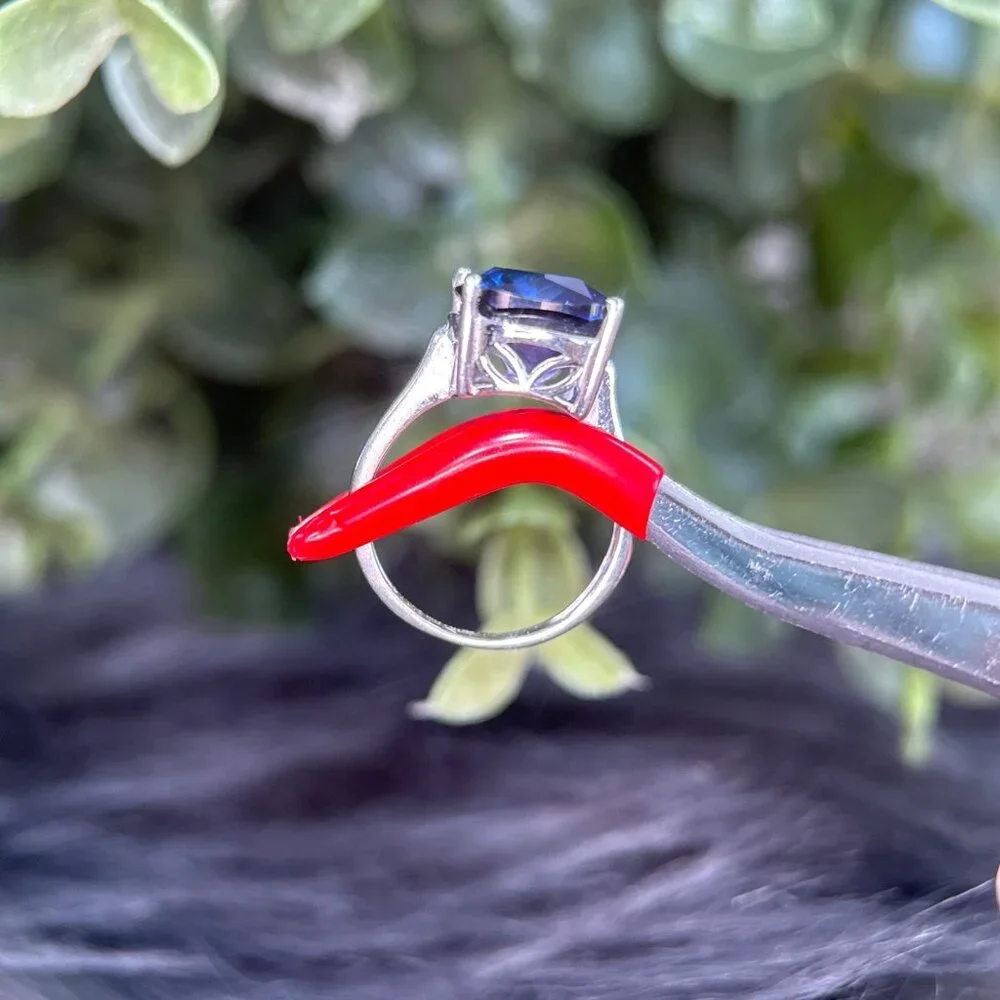 ️925 Sterling Silver Navy Blue Color Stone‎ Ring